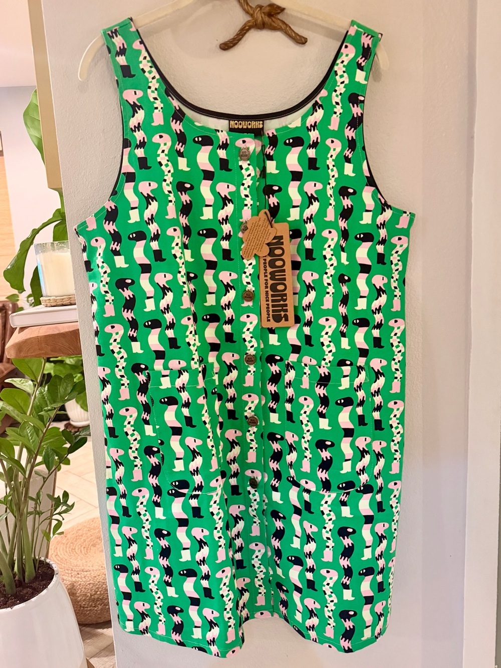 Nooworks Twill Chloe Sssnakes - button front mini dress